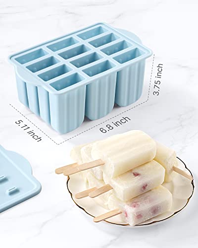 Eco-Friendly Popsicles Molds, MEETRUE 12 Pieces Silicone Popsicle Molds hassle-free-Release BPA-free Essentials