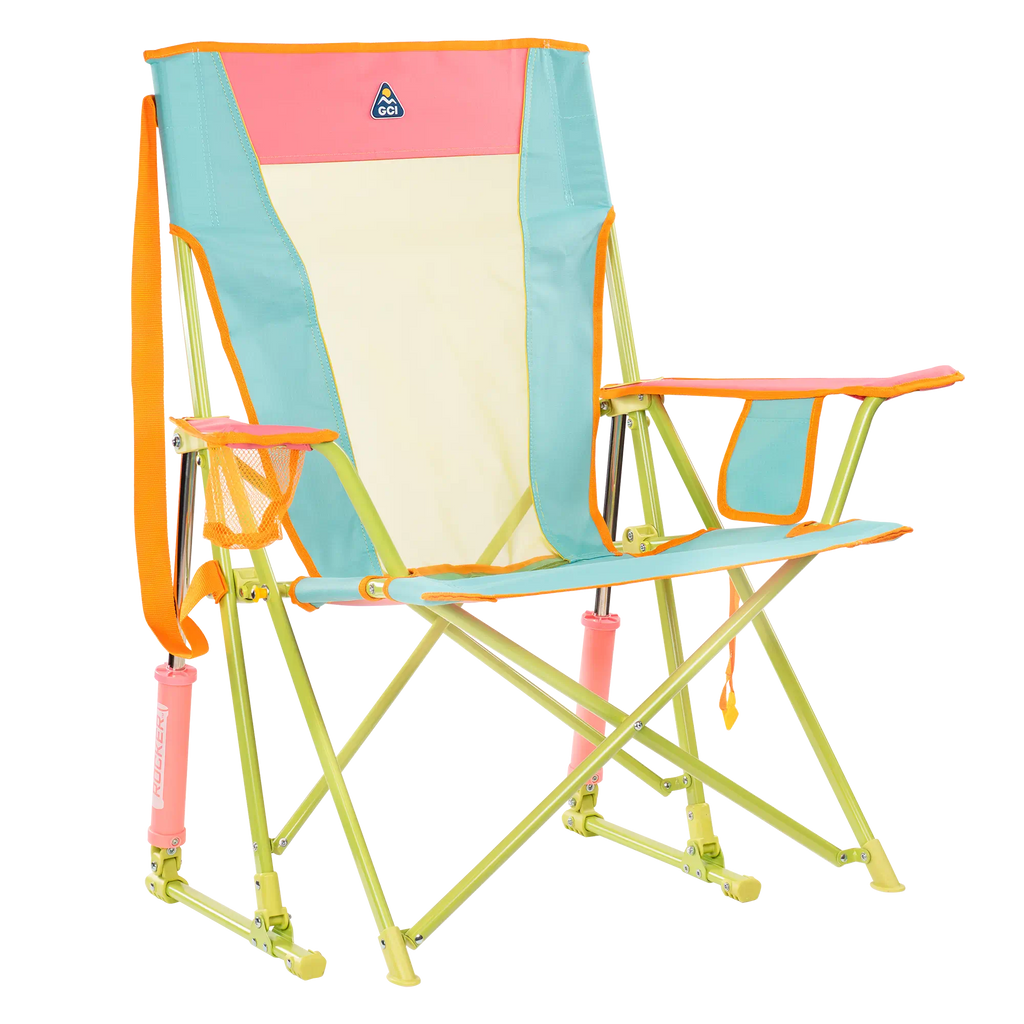 Patented Spring-Action Comfort Pro Rocker - Choice 375 - RoadTrip Rocker Smooth Motion Camp Chair - Sweet Tea