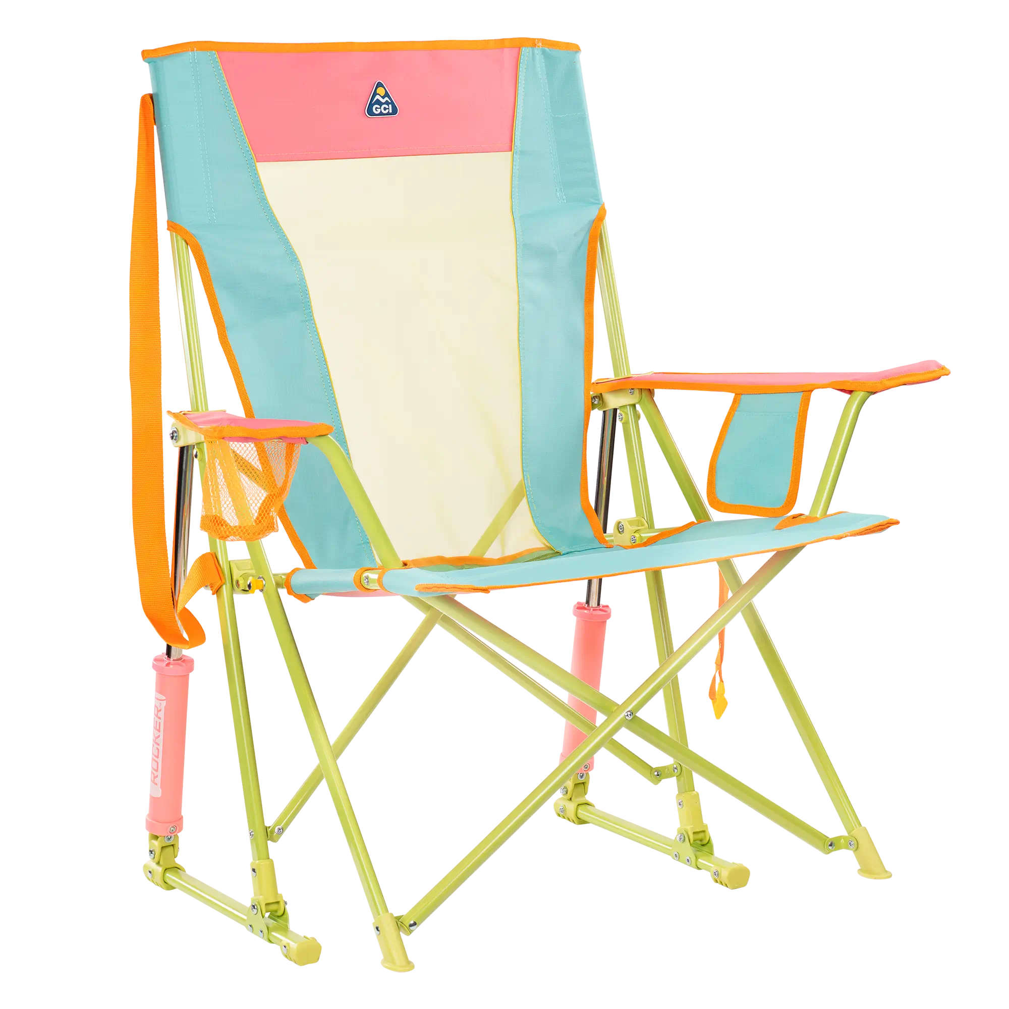 Patented Spring-Action Comfort Pro Rocker - Choice 375 - RoadTrip Rocker Smooth Motion Camp Chair - Sweet Tea
