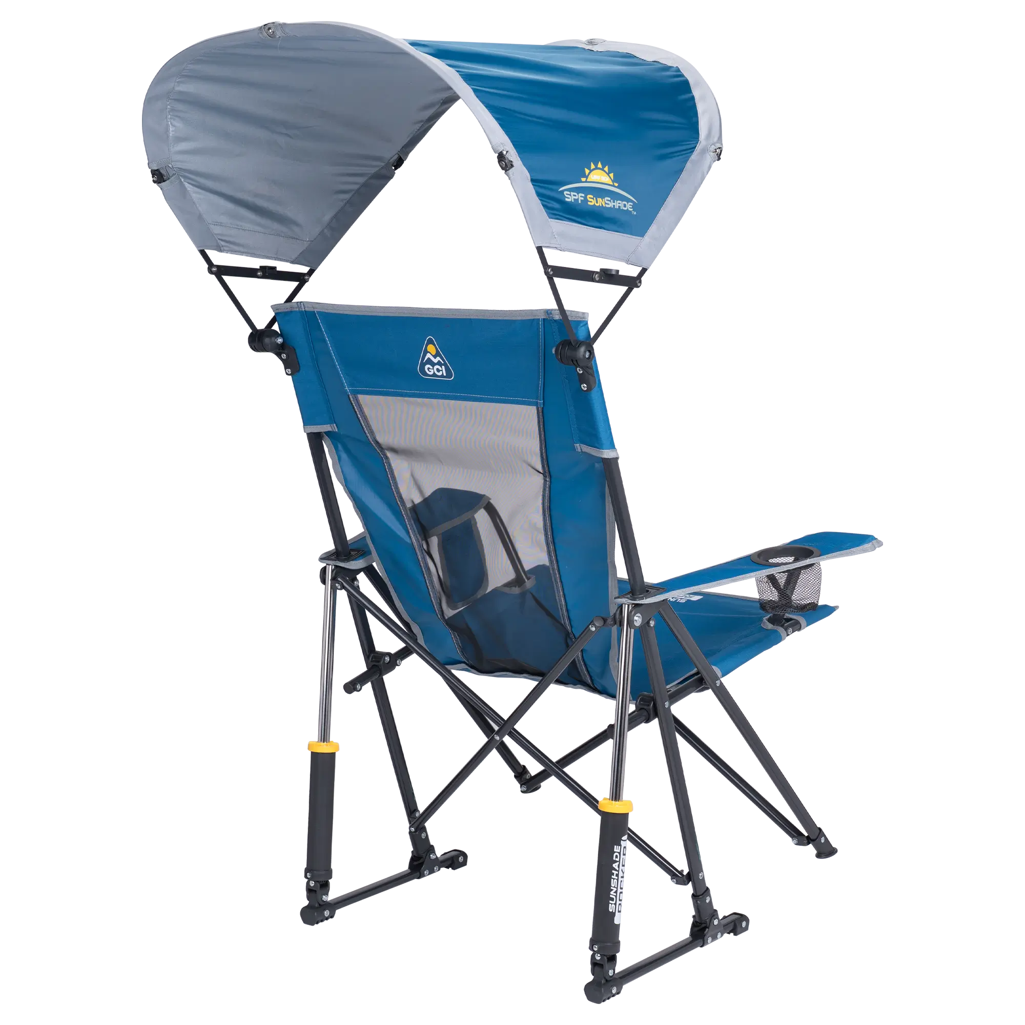 Smooth Motion SunShade Rocker - Choice 550 - Patented Spring-Action Rocking Chair for Camping Detail