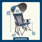 Smooth Motion SunShade Rocker - Choice 550 - Patented Spring-Action Rocking Chair for Camping Detail
