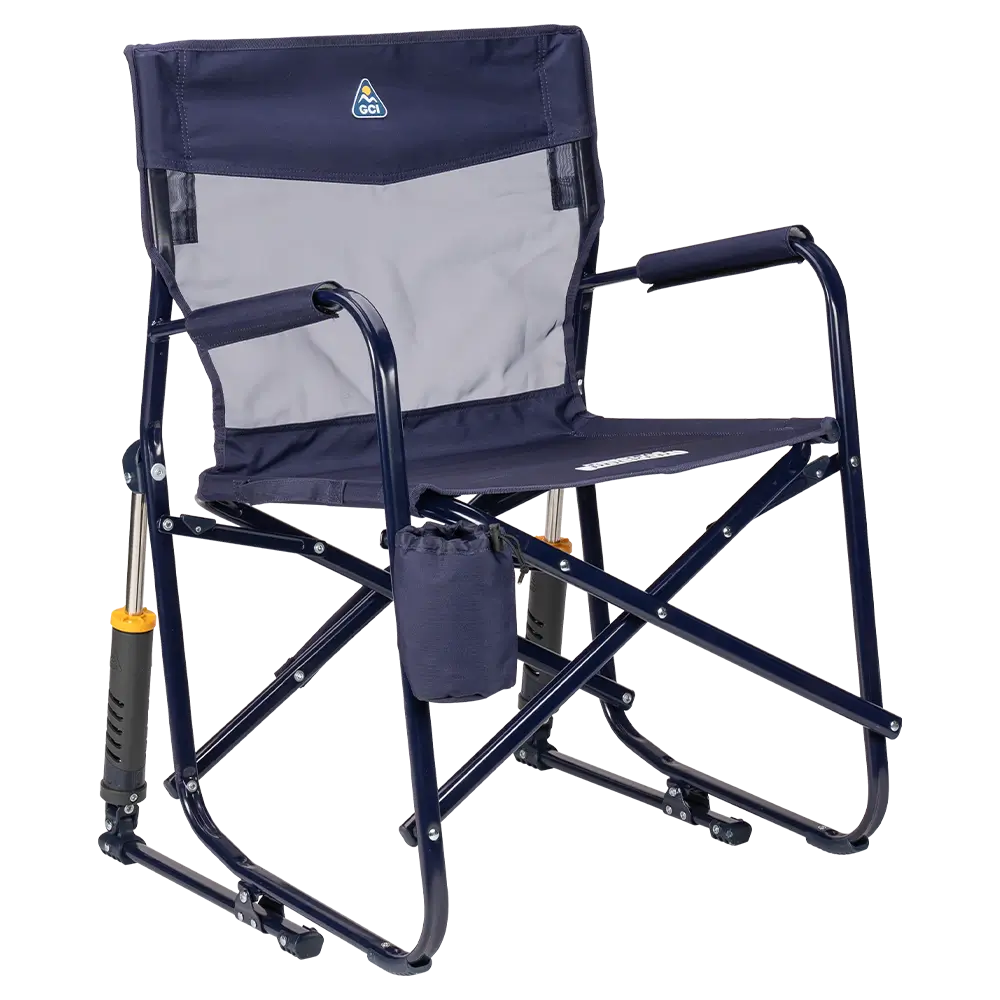 Smooth Motion Freestyle Rocker Elite - Choice 460 - Heavy-Duty Kickback Rocker with Beverage Holder - Rich Blue