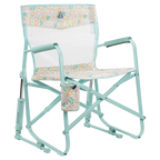 Smooth Motion Freestyle Rocker Elite - Choice 460 - Heavy-Duty Kickback Rocker with Beverage Holder - Teal Sundress