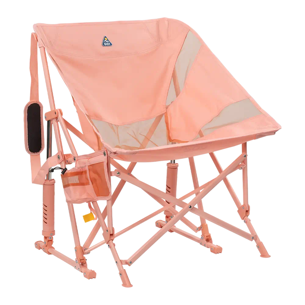 Premium All-Weather Pod Rocker Elite - Choice 832 - Patented Spring-Action Rocking Chair for Camping - Soft Pink