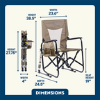 Heavy-Duty Freestyle Adjustable Rocker - Choice 573 - RoadTrip Rocker Smooth Motion Camp Chair Detail