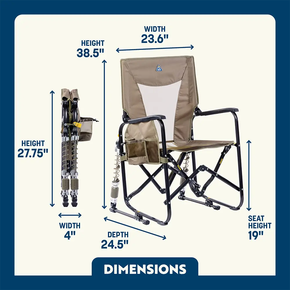 Heavy-Duty Freestyle Adjustable Rocker - Choice 573 - RoadTrip Rocker Smooth Motion Camp Chair Detail