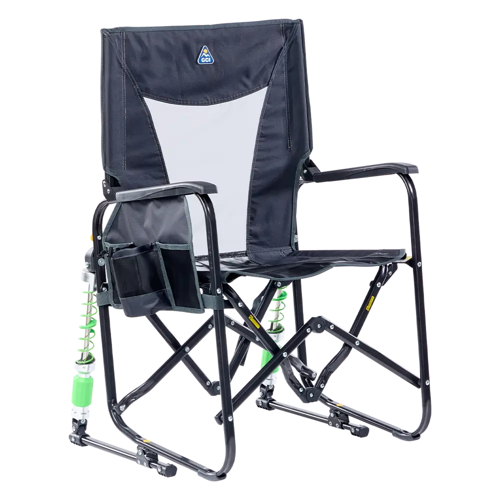 Heavy-Duty Freestyle Adjustable Rocker - Choice 573 - RoadTrip Rocker Smooth Motion Camp Chair - Dark Charcoal