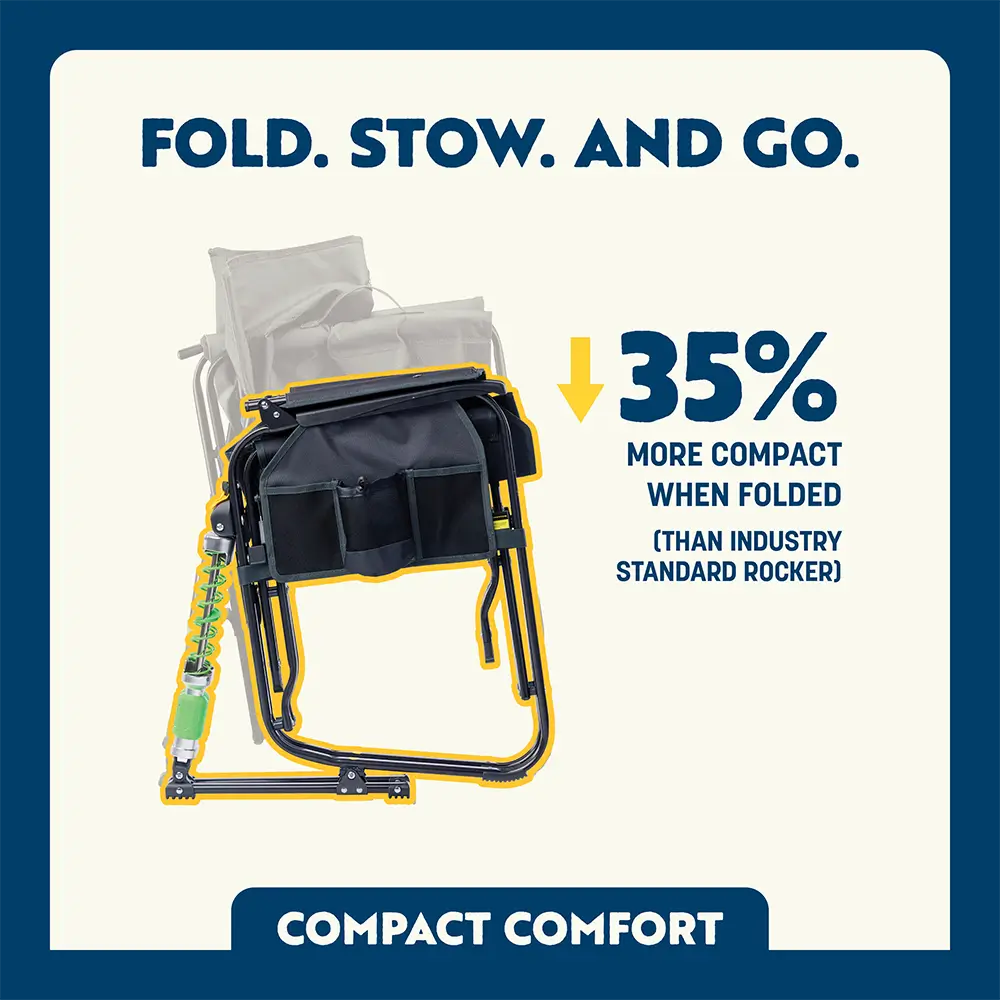 Heavy-Duty Freestyle Adjustable Rocker - Choice 573 - RoadTrip Rocker Smooth Motion Camp Chair Detail