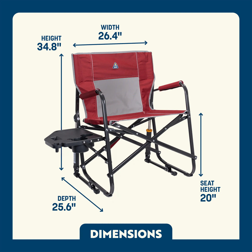 Premium All-Weather Freestyle Rocker XL with Side Table - Choice 836 - RoadTrip Rocker Smooth Motion Camp Chair Detail