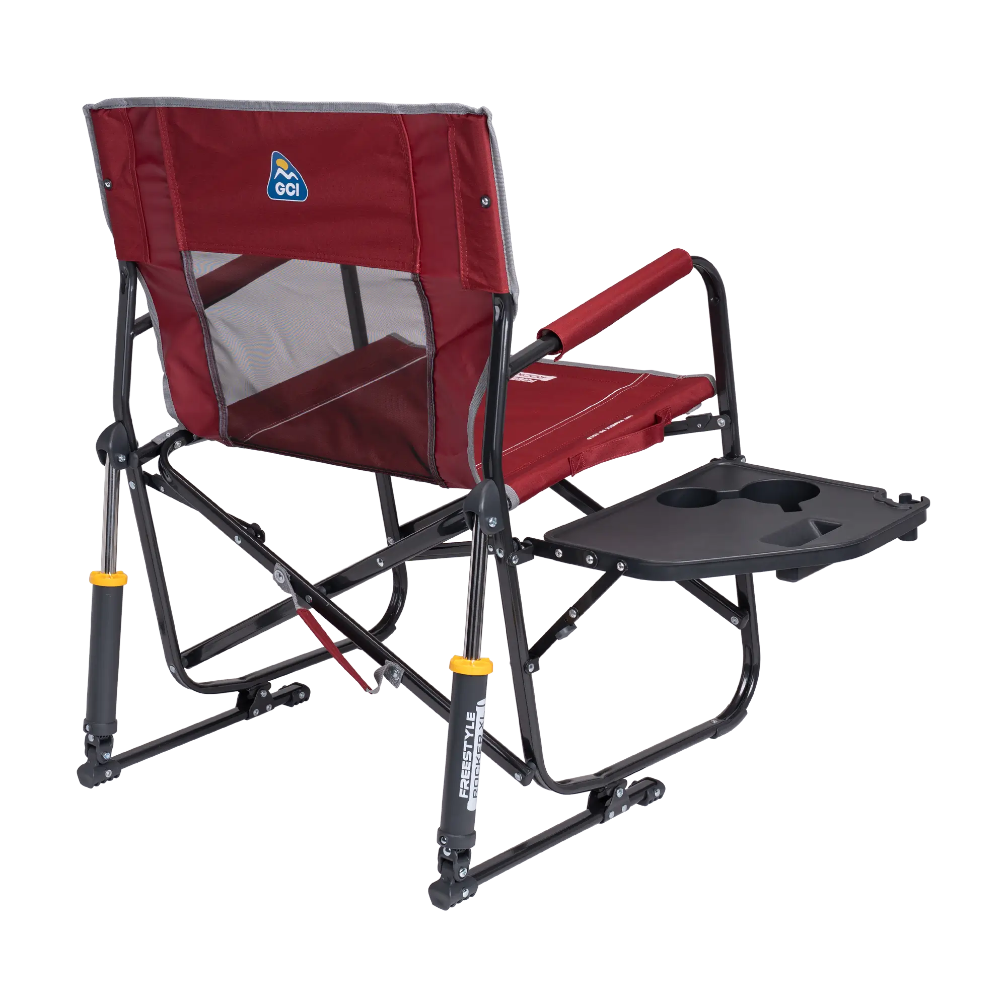 Premium All-Weather Freestyle Rocker XL with Side Table - Choice 836 - RoadTrip Rocker Smooth Motion Camp Chair Detail