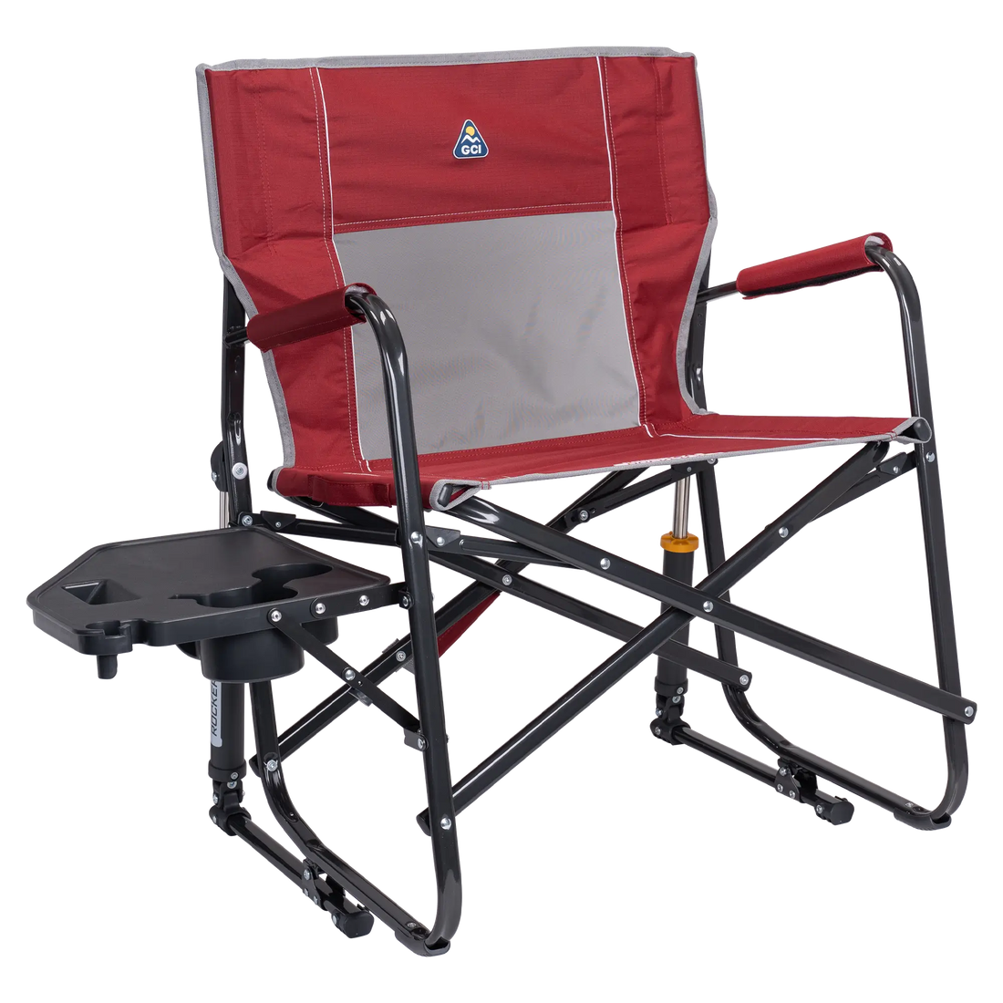 Premium All-Weather Freestyle Rocker XL with Side Table - Choice 836 - RoadTrip Rocker Smooth Motion Camp Chair - Cinnamon