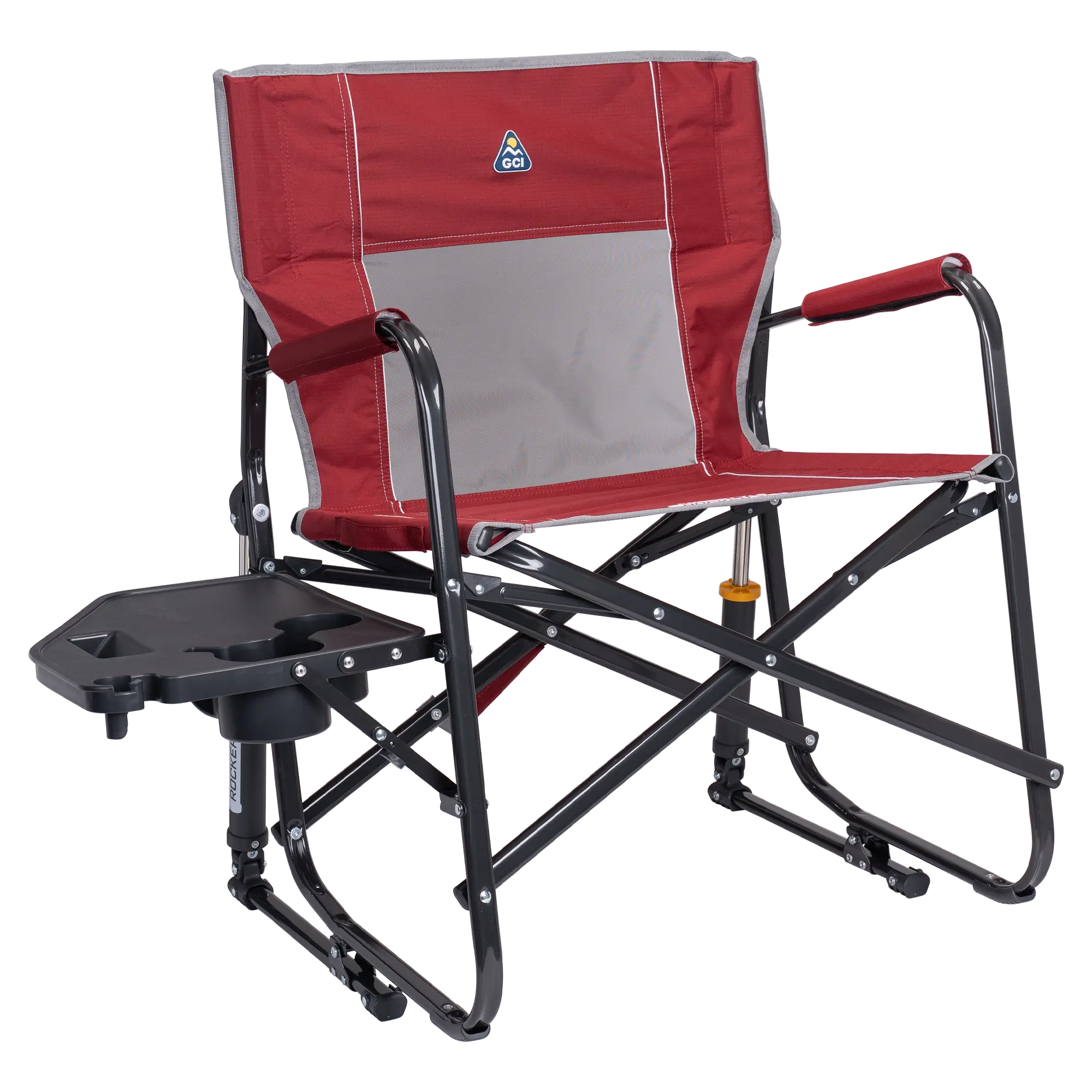 Premium All-Weather Freestyle Rocker XL with Side Table - Choice 836 - RoadTrip Rocker Smooth Motion Camp Chair - Cinnamon