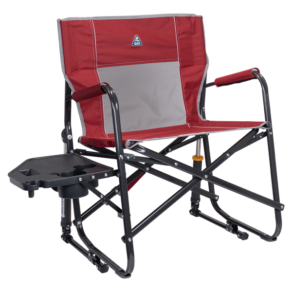 Premium All-Weather Freestyle Rocker XL with Side Table - Choice 836 - RoadTrip Rocker Smooth Motion Camp Chair - Cinnamon