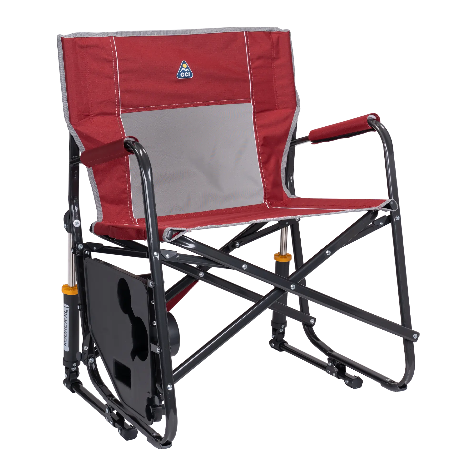 Premium All-Weather Freestyle Rocker XL with Side Table - Choice 836 - RoadTrip Rocker Smooth Motion Camp Chair Detail