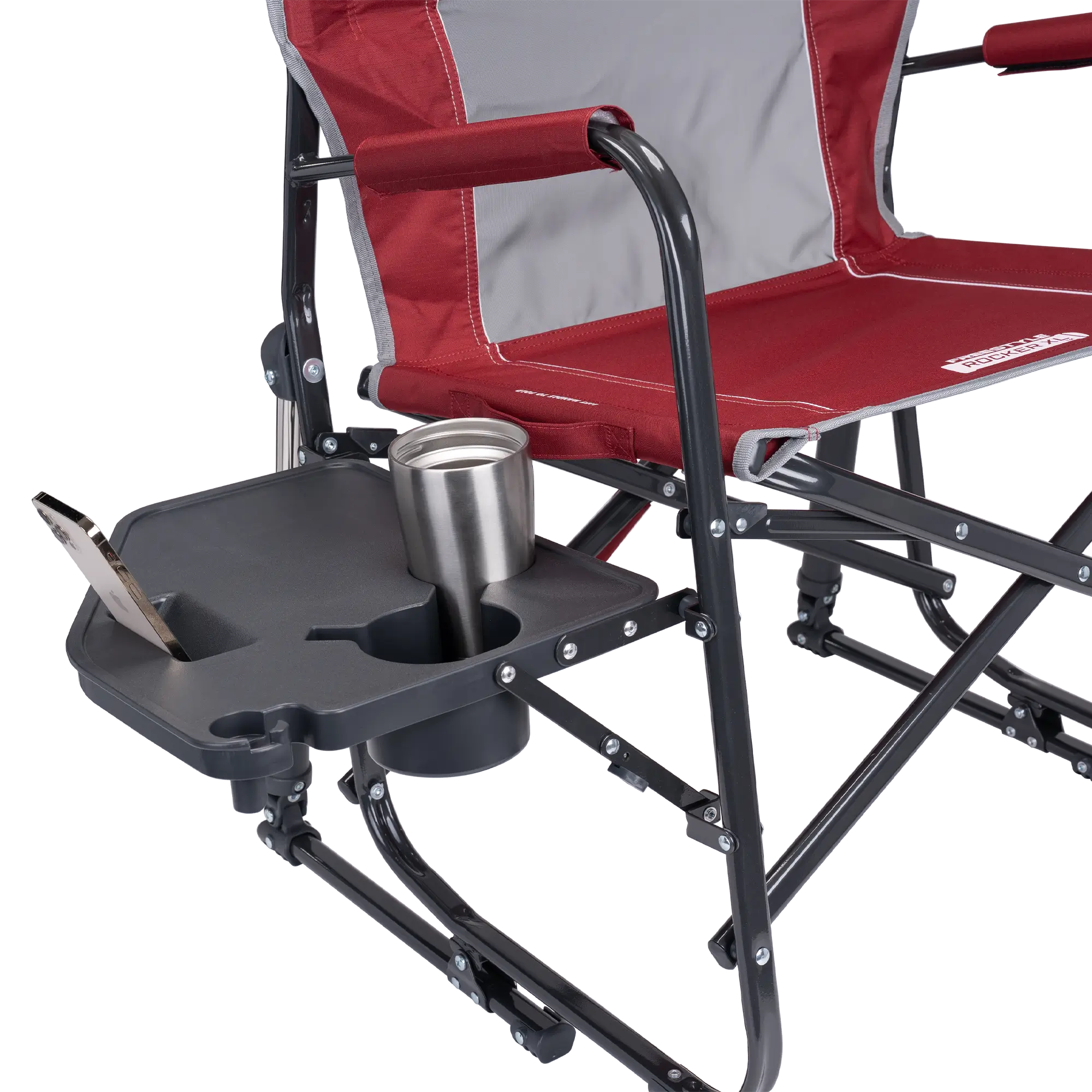 Premium All-Weather Freestyle Rocker XL with Side Table - Choice 836 - RoadTrip Rocker Smooth Motion Camp Chair Detail
