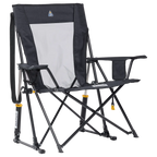 Patented Spring-Action Comfort Pro Rocker XL - Choice 107 - Heavy-Duty Kickback Rocker with Beverage Holder - Heathered Charcoal