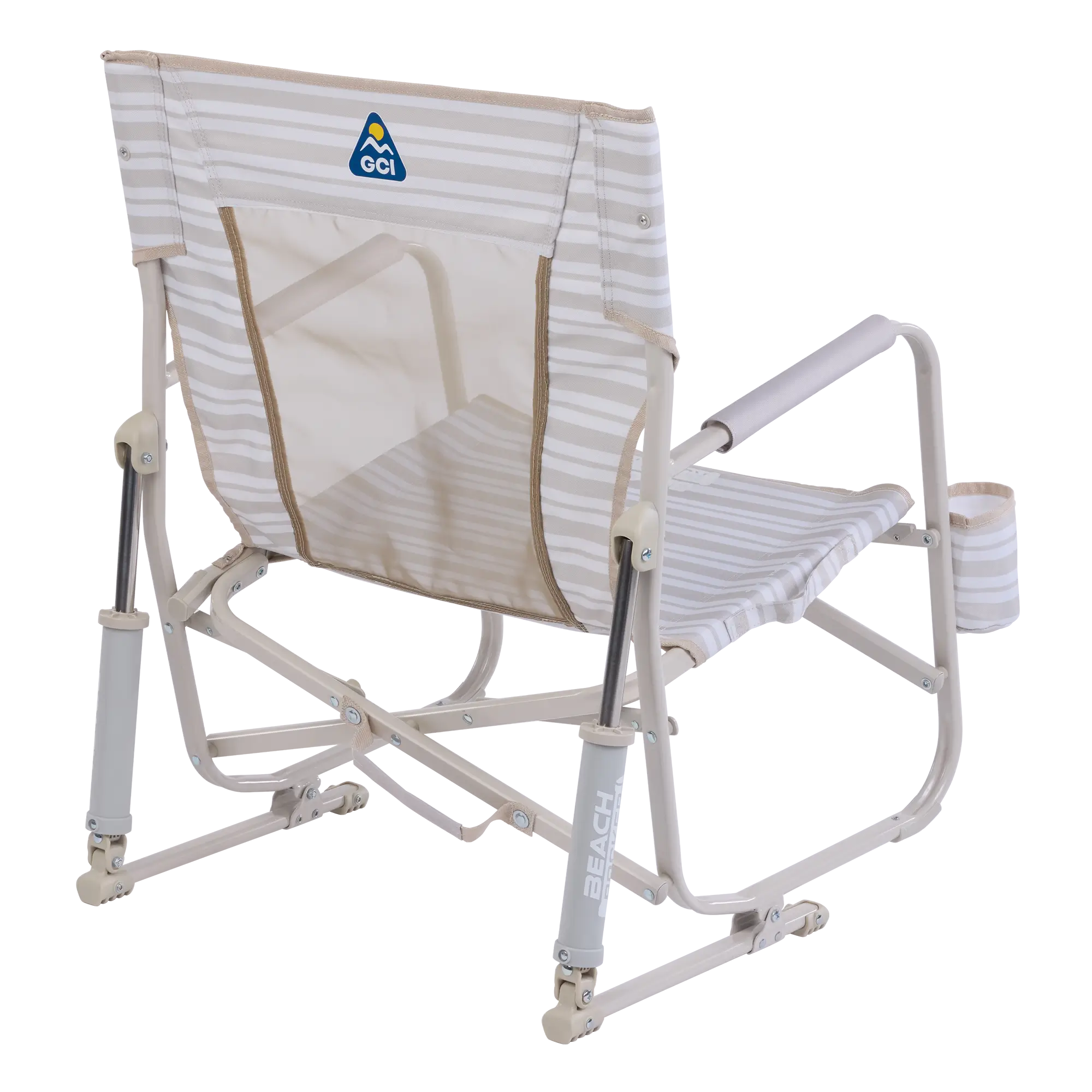 Luxury Camp Beach Rocker - Choice 712 - Heavy-Duty Kickback Rocker with Beverage Holder Detail