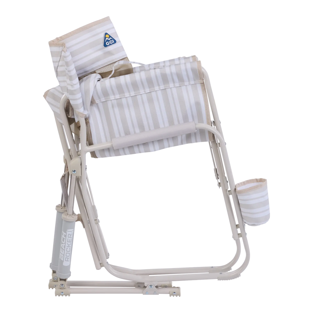 Luxury Camp Beach Rocker - Choice 712 - Heavy-Duty Kickback Rocker with Beverage Holder Detail