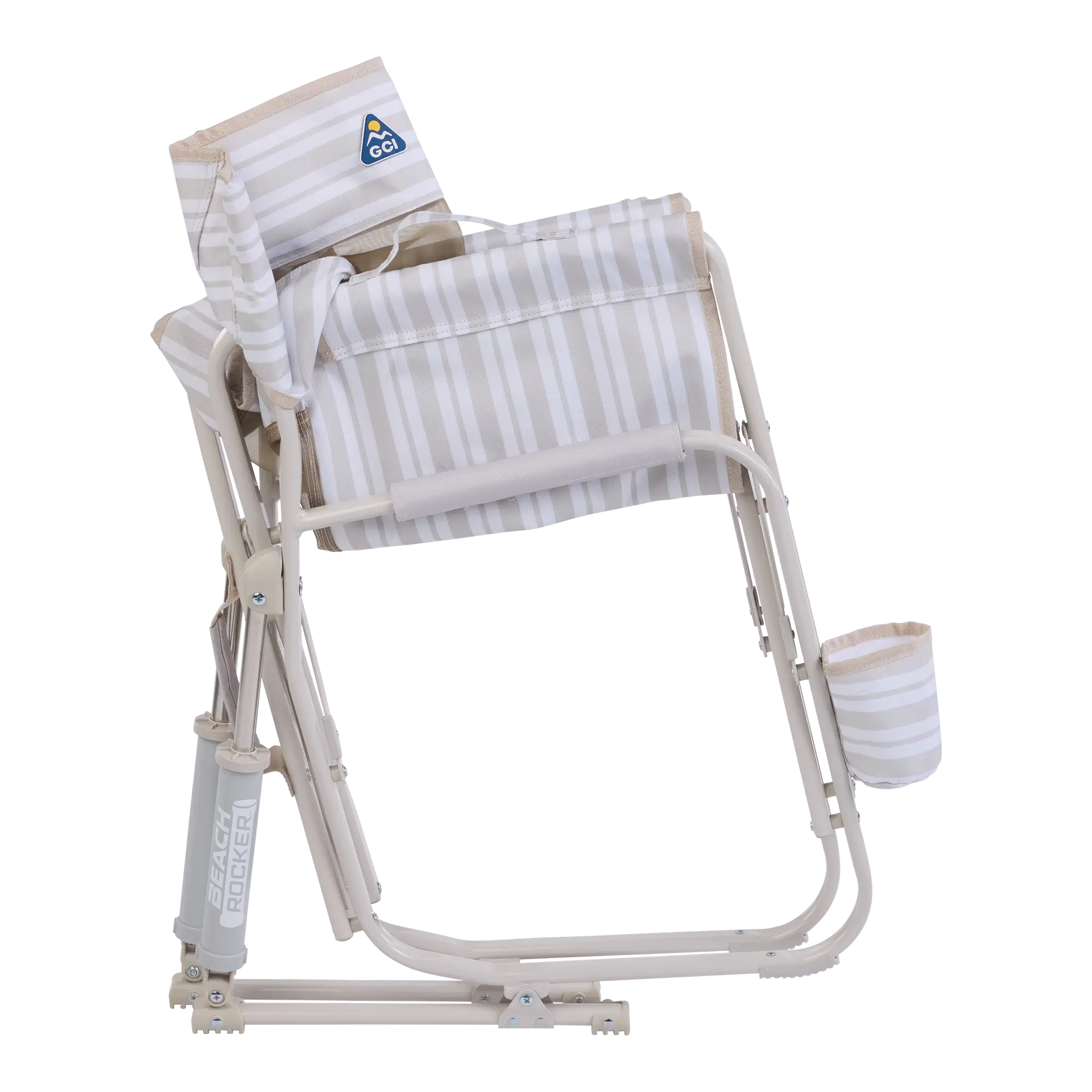 Luxury Camp Beach Rocker - Choice 712 - Heavy-Duty Kickback Rocker with Beverage Holder Detail
