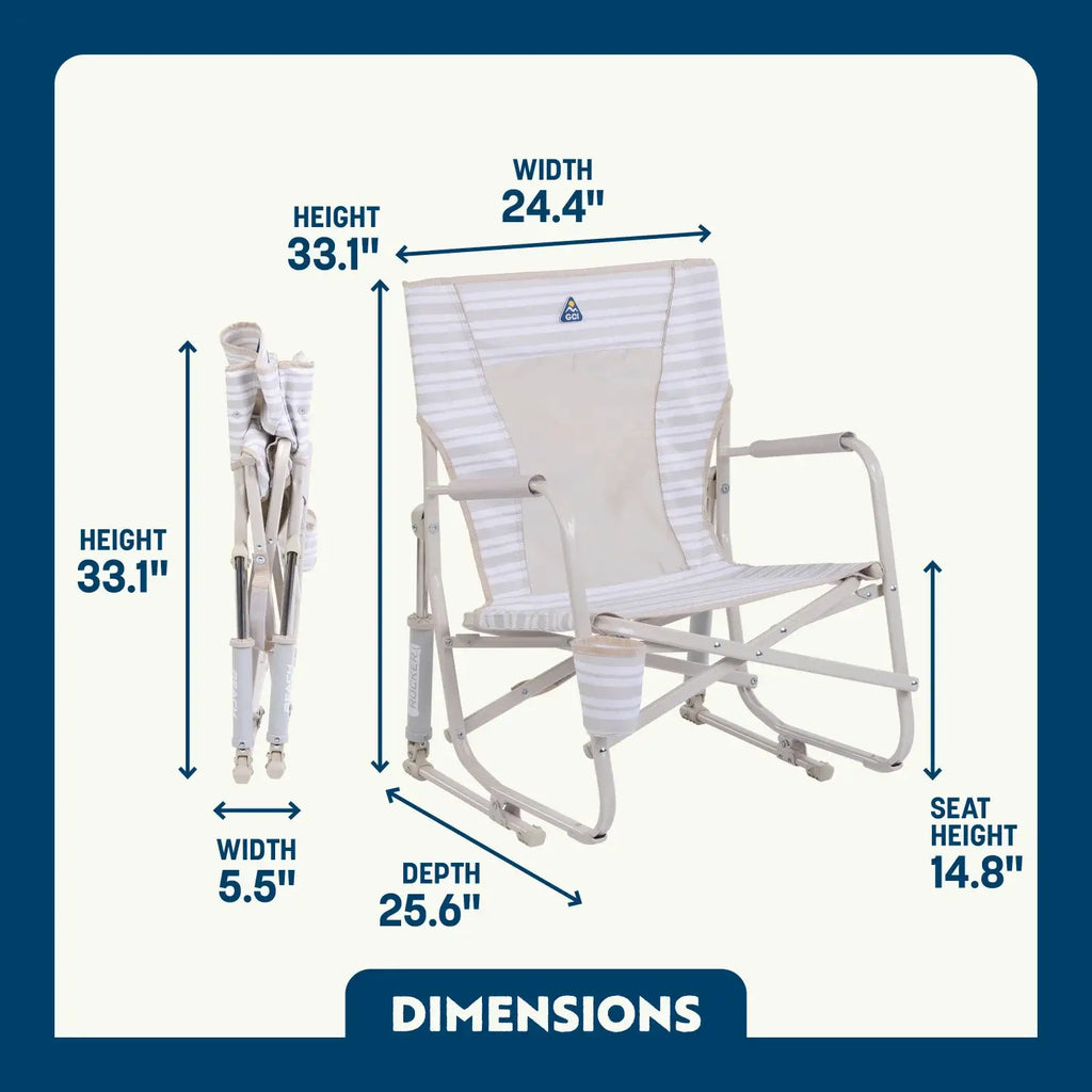 Luxury Camp Beach Rocker - Choice 712 - Heavy-Duty Kickback Rocker with Beverage Holder Detail