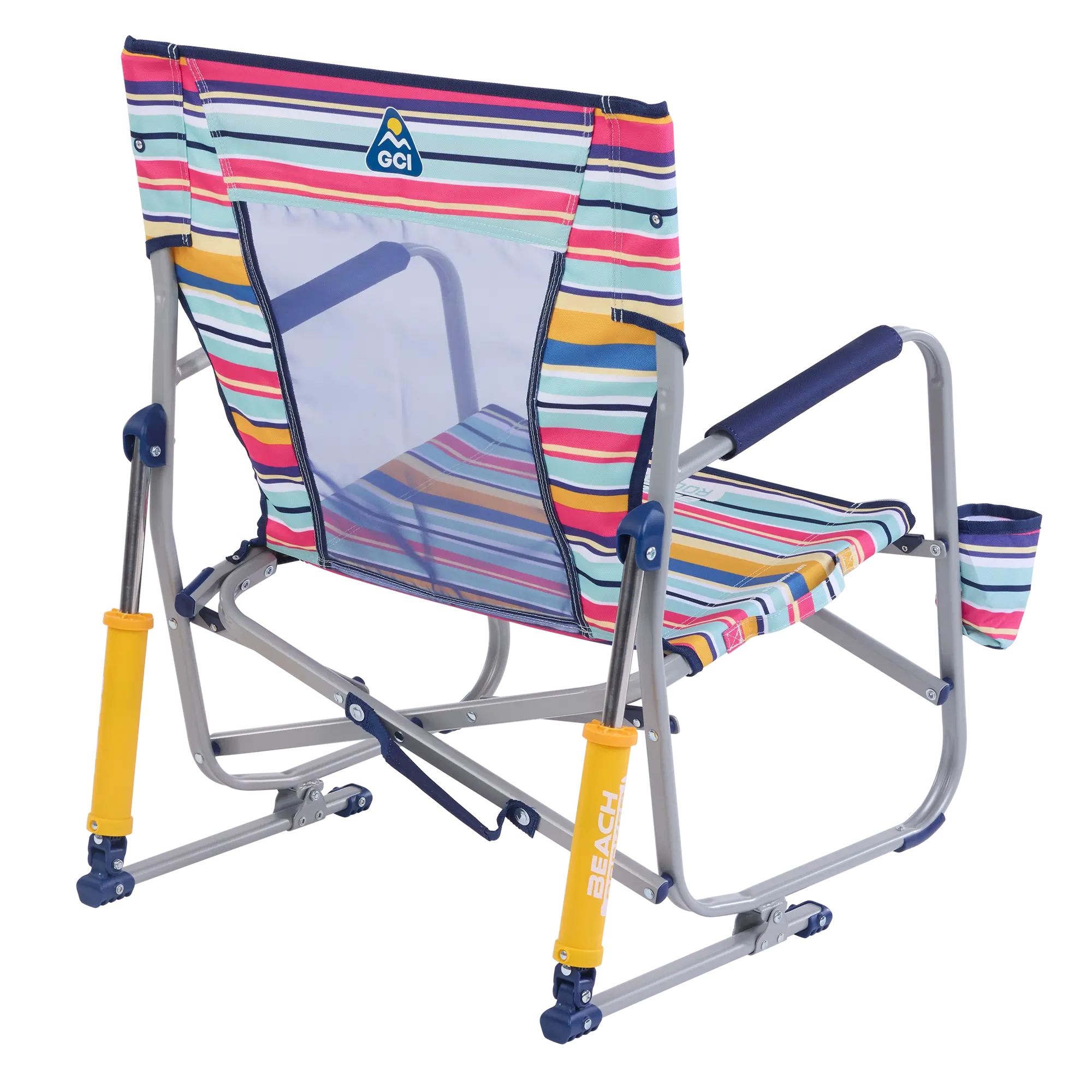 Luxury Camp Beach Rocker - Choice 712 - Heavy-Duty Kickback Rocker with Beverage Holder Detail
