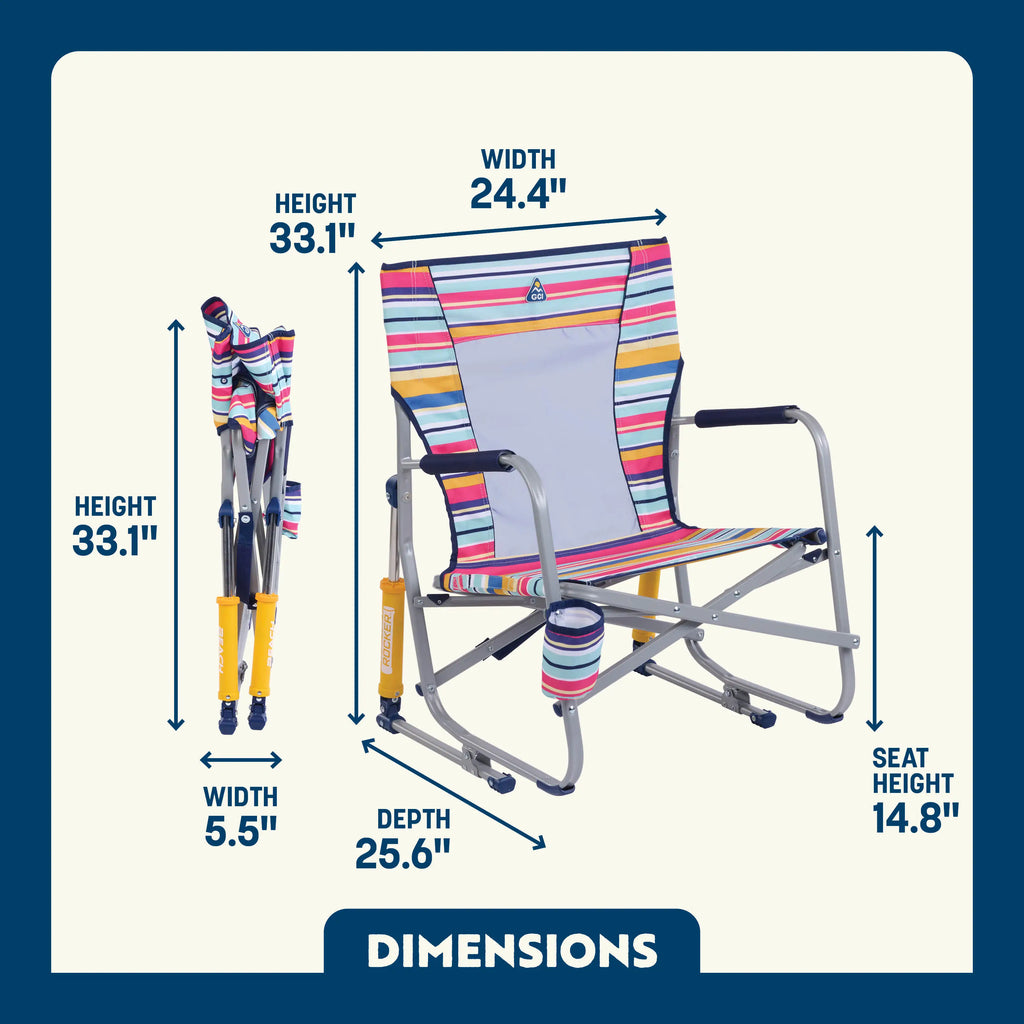 Luxury Camp Beach Rocker - Choice 712 - Heavy-Duty Kickback Rocker with Beverage Holder Detail
