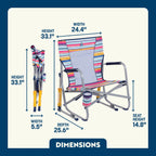 Luxury Camp Beach Rocker - Choice 712 - Heavy-Duty Kickback Rocker with Beverage Holder Detail
