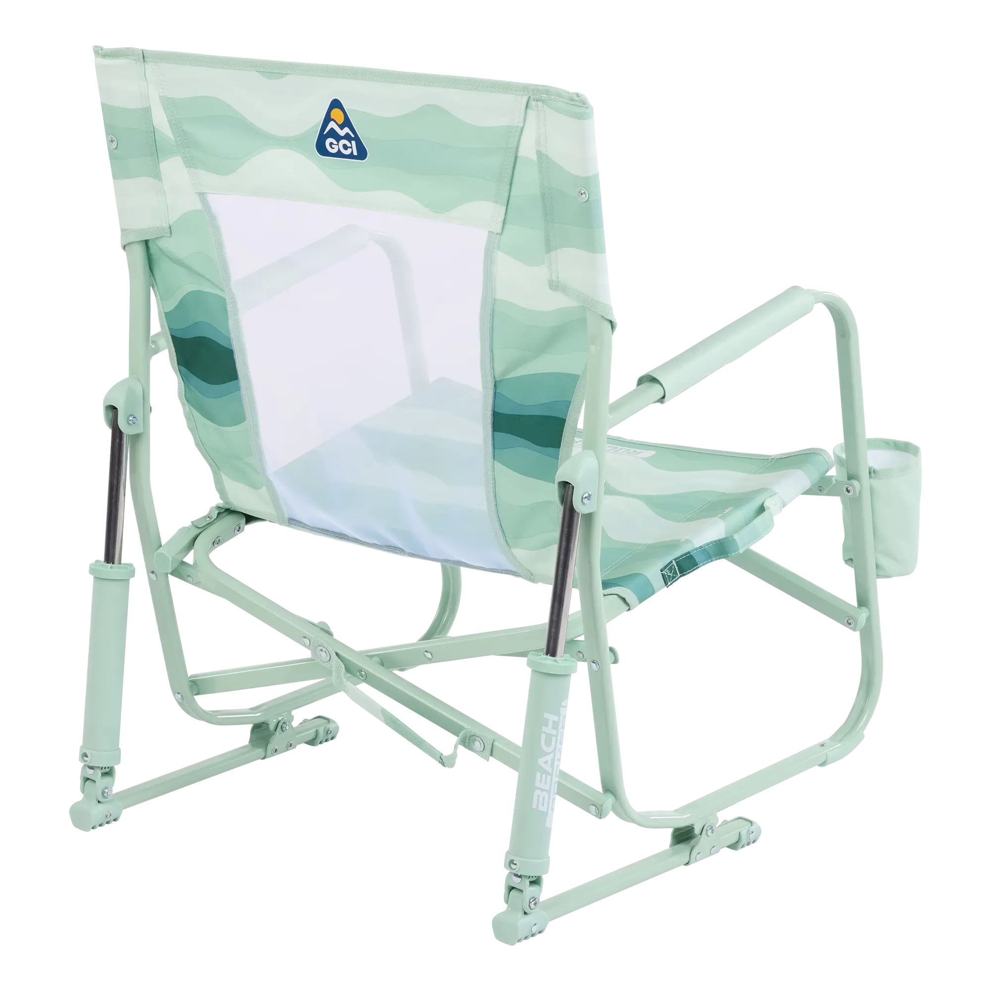 Luxury Camp Beach Rocker - Choice 712 - Heavy-Duty Kickback Rocker with Beverage Holder Detail
