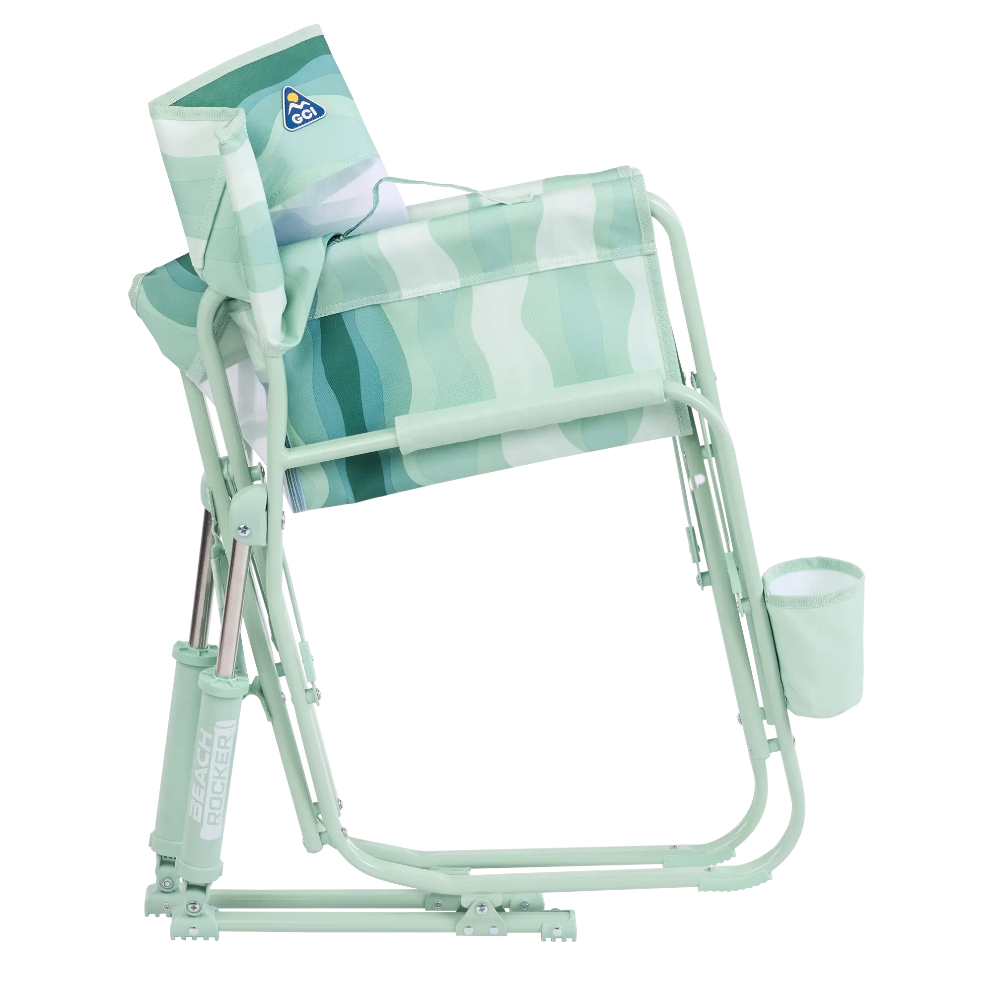 Luxury Camp Beach Rocker - Choice 712 - Heavy-Duty Kickback Rocker with Beverage Holder Detail