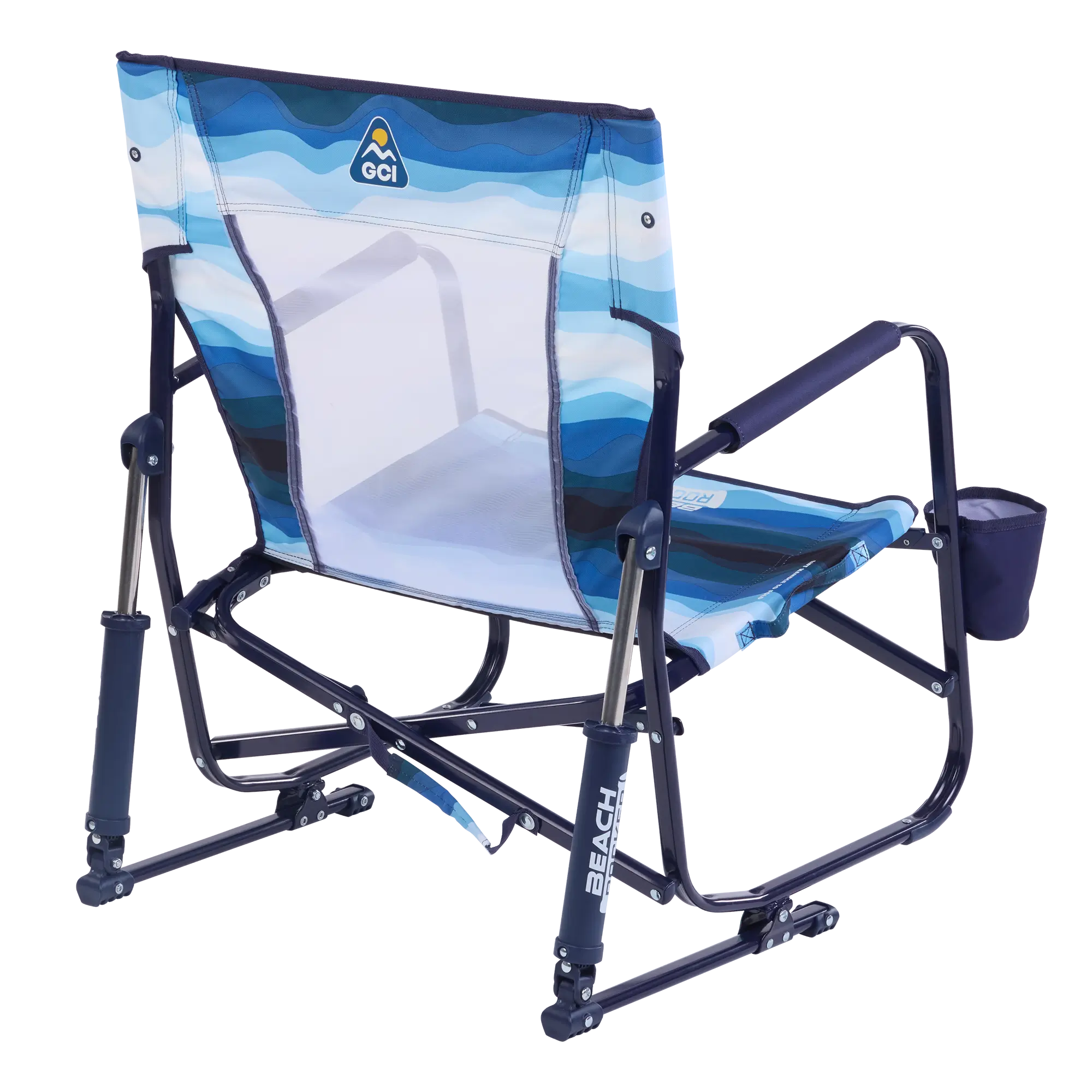 Luxury Camp Beach Rocker - Choice 712 - Heavy-Duty Kickback Rocker with Beverage Holder Detail