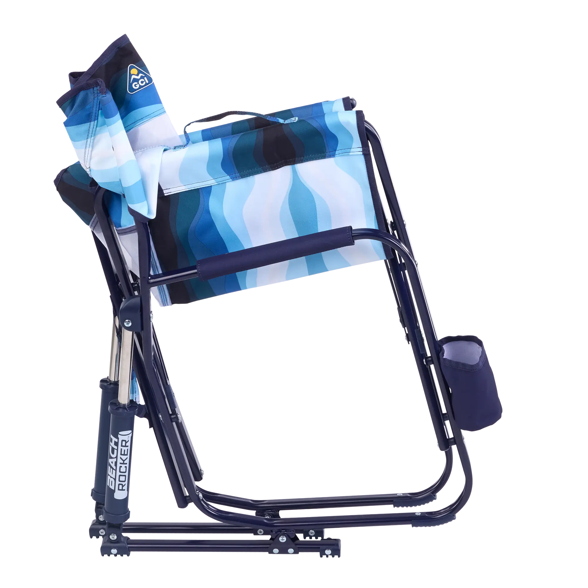 Luxury Camp Beach Rocker - Choice 712 - Heavy-Duty Kickback Rocker with Beverage Holder Detail