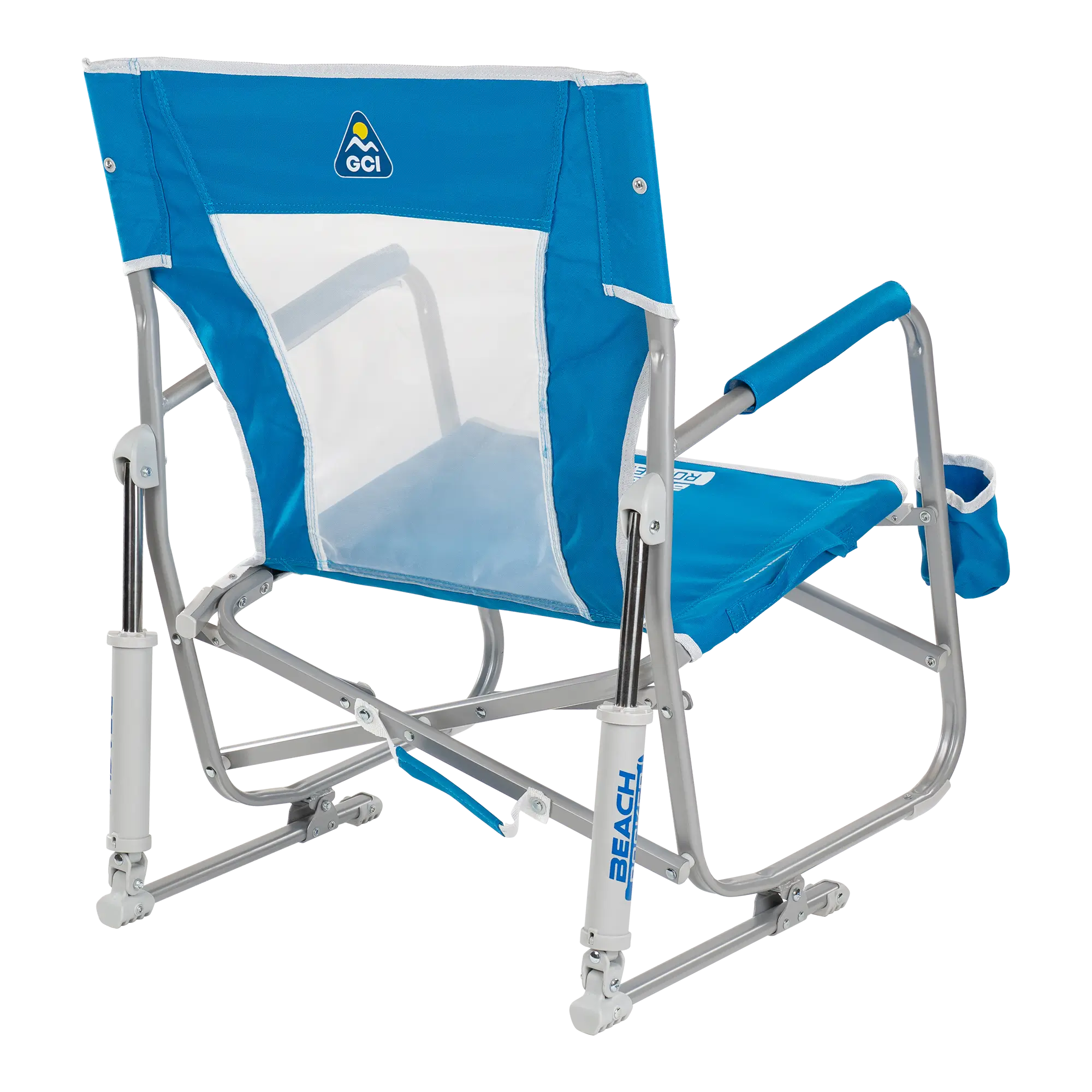 Luxury Camp Beach Rocker - Choice 712 - Heavy-Duty Kickback Rocker with Beverage Holder Detail