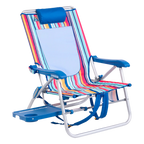 Reclining Beach Big Surf with Slide Table - Choice 334 - Rust-Resistant Aluminum Sand-Friendly Lounge Chair - Multi Stripe