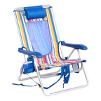 Reclining Beach Backpack Beach Chair - Choice 709 - Rust-Resistant Aluminum Sand-Friendly Lounge Chair - Multi Stripe
