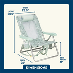 Reclining Beach Backpack Beach Chair - Choice 709 - Rust-Resistant Aluminum Sand-Friendly Lounge Chair Detail