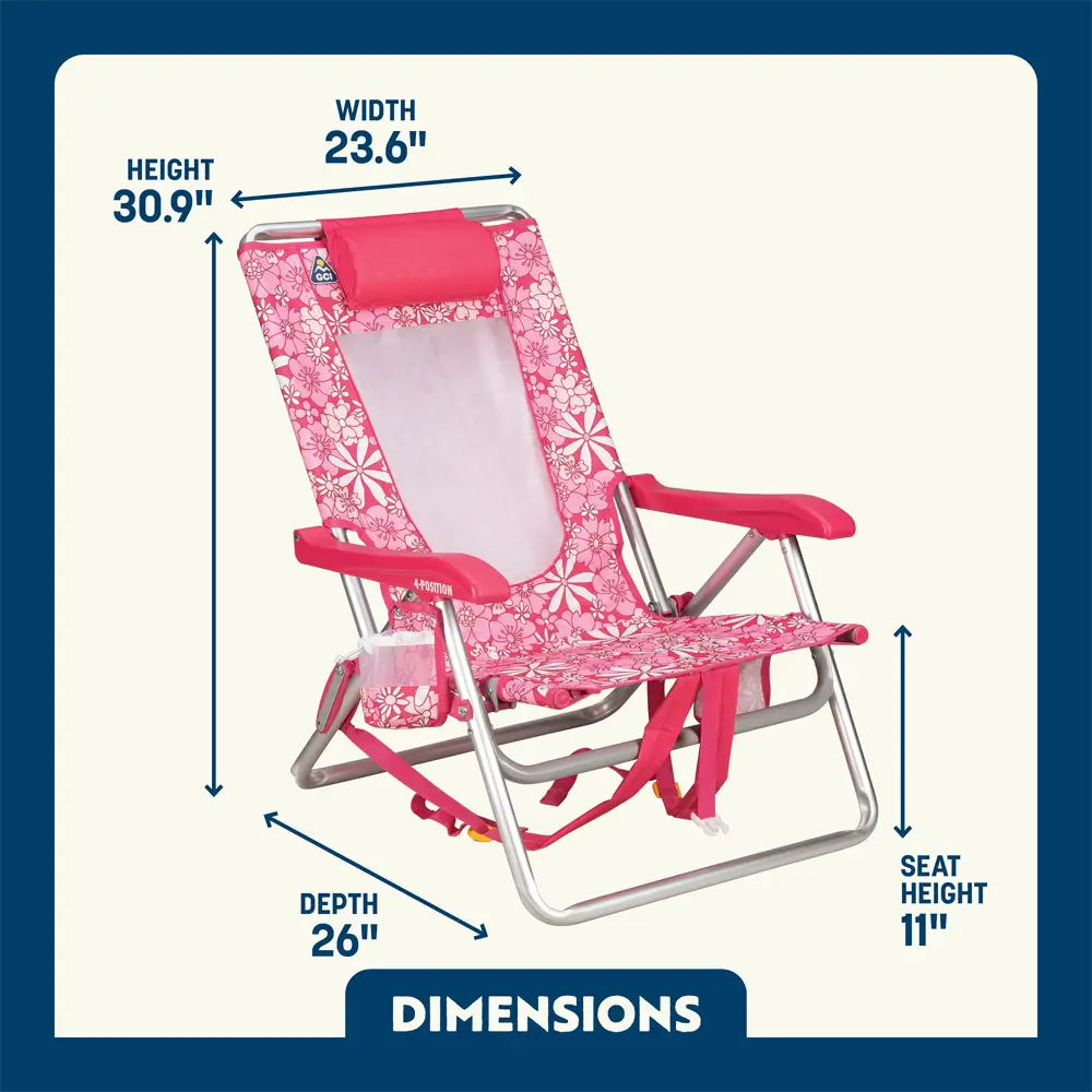 Reclining Beach Backpack Beach Chair - Choice 709 - Rust-Resistant Aluminum Sand-Friendly Lounge Chair Detail