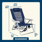 Reclining Beach Backpack Beach Chair - Choice 709 - Rust-Resistant Aluminum Sand-Friendly Lounge Chair Detail