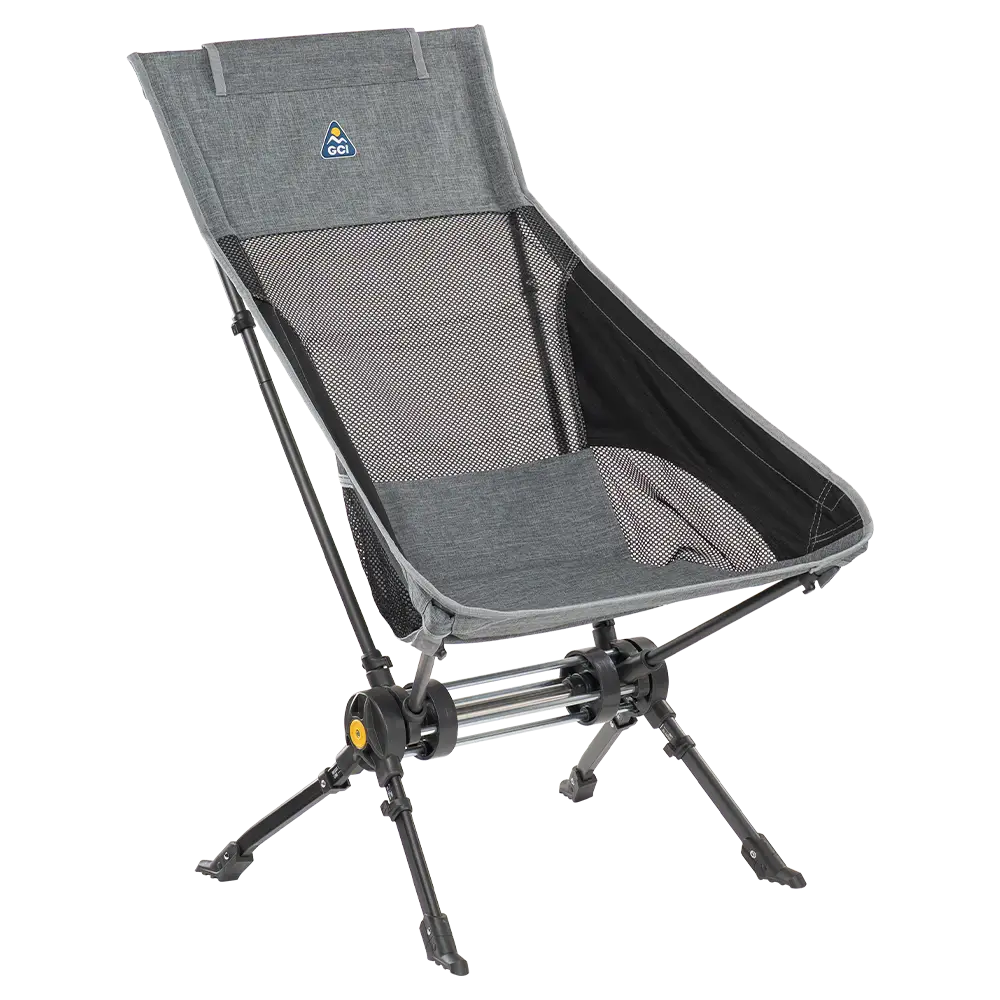 Patented Spring-Action ComPack Rocker - Choice 980 - Freestyle Rocker Portable Outdoor Folding Chair - Heathered Pewter
