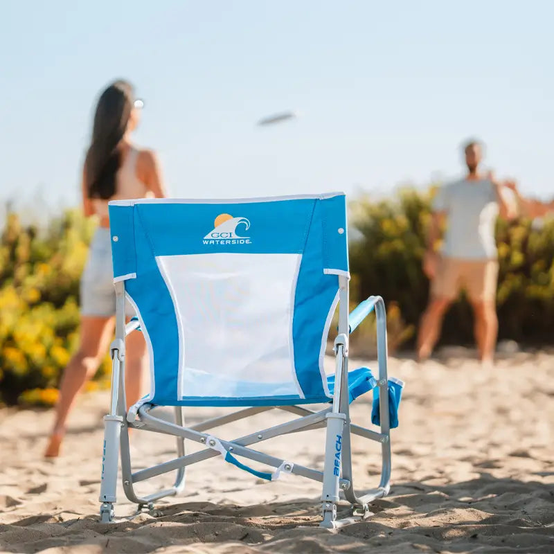 Luxury Camp Beach Rocker - Choice 712 - Heavy-Duty Kickback Rocker with Beverage Holder Detail