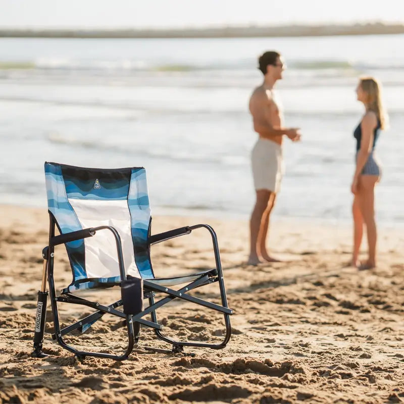Luxury Camp Beach Rocker - Choice 712 - Heavy-Duty Kickback Rocker with Beverage Holder Detail
