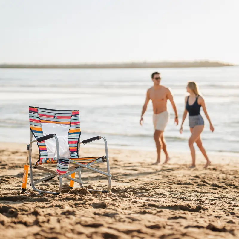 Luxury Camp Beach Rocker - Choice 712 - Heavy-Duty Kickback Rocker with Beverage Holder Detail