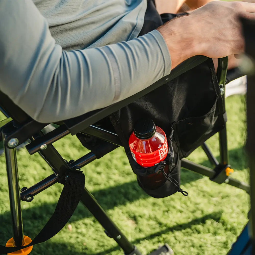 Patented Spring-Action BreezeRocker - Choice 504 - Heavy-Duty Kickback Rocker with Beverage Holder Detail