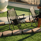 Patented Spring-Action BreezeRocker - Choice 504 - Heavy-Duty Kickback Rocker with Beverage Holder Detail