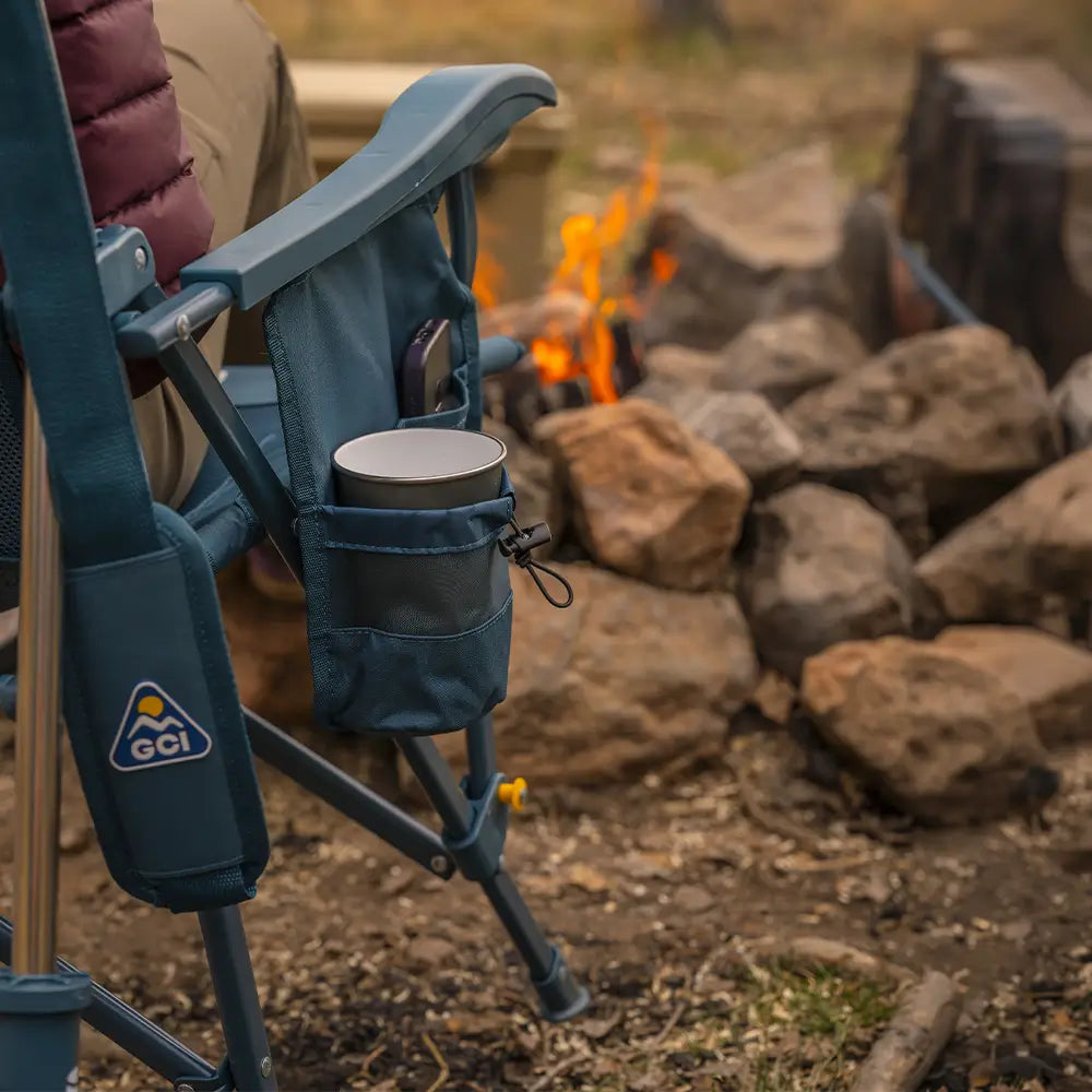 Patented Spring-Action BreezeRocker - Choice 504 - Heavy-Duty Kickback Rocker with Beverage Holder Detail