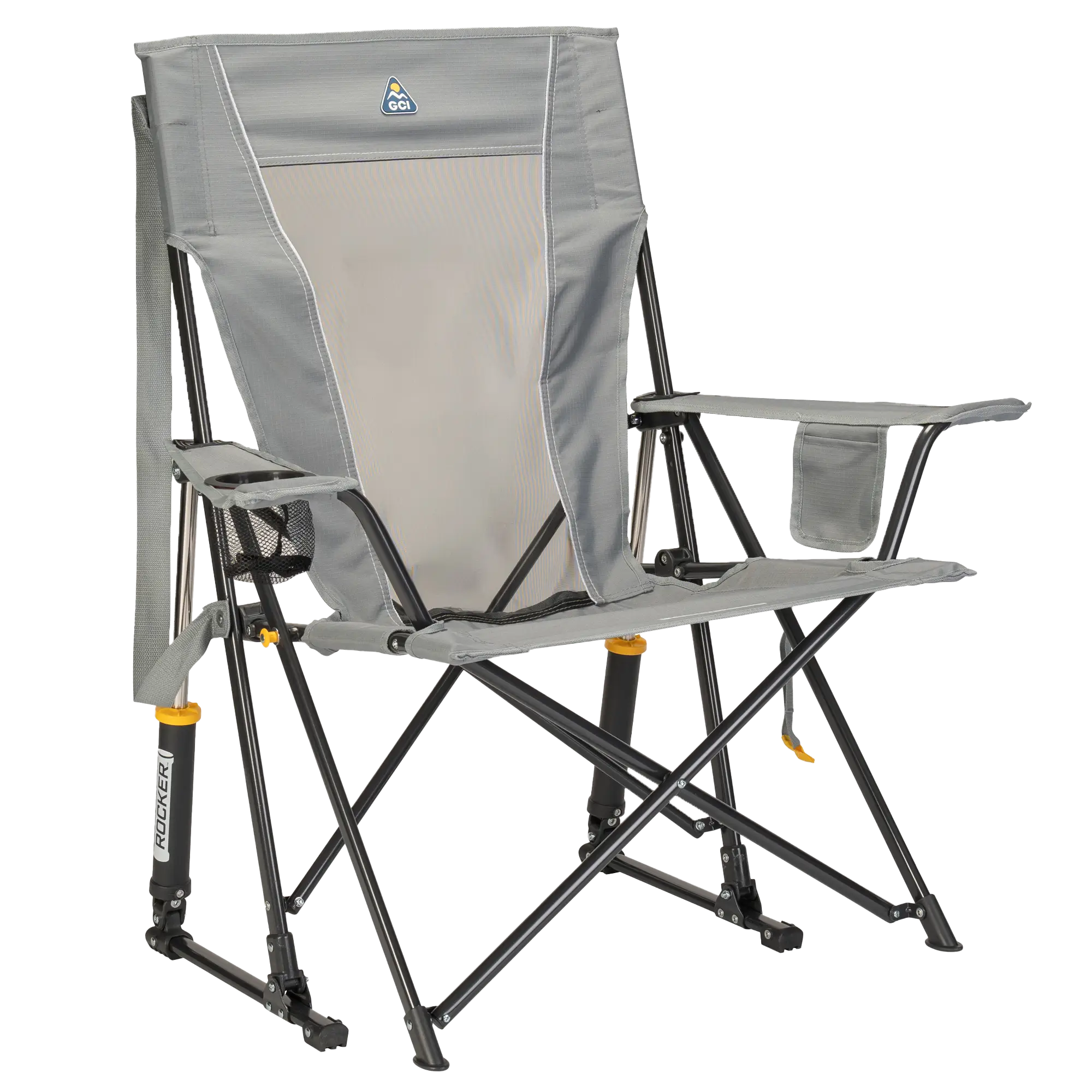 Patented Spring-Action Comfort Pro Rocker - Choice 375 - RoadTrip Rocker Smooth Motion Camp Chair - Mercury Gray
