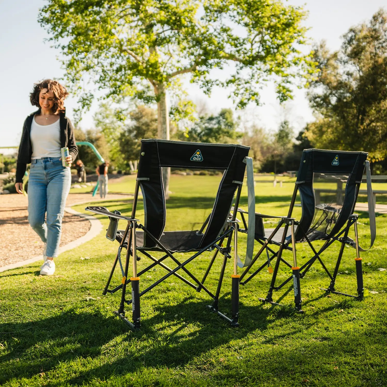 Patented Spring-Action Comfort Pro Rocker - Choice 375 - RoadTrip Rocker Smooth Motion Camp Chair Detail
