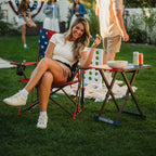 Heavy-Duty Freestyle Comfort Pro Rocker - USA Anniversary Deluxe - Choice 424 - Patented Spring-Action Rocking Chair for Camping Detail