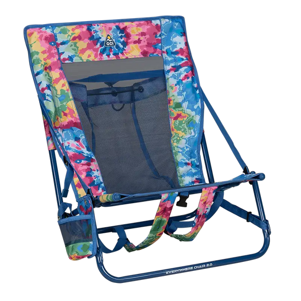 Reclining Beach Everywhere Chair 2 - Choice 656 - Rust-Resistant Aluminum Sand-Friendly Lounge Chair - Tie Dye