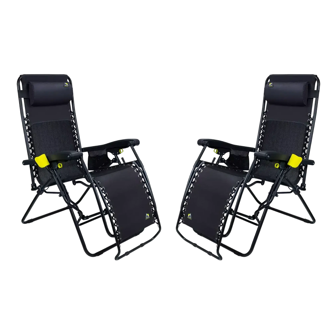 Low-Profile Freeform Zero Gravity Lounger Bundle - Choice 507 - Portable Heavy-Duty Low Boy Chair for Ocean Side - Black