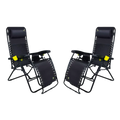 Low-Profile Freeform Zero Gravity Lounger Bundle - Choice 507 - Portable Heavy-Duty Low Boy Chair for Ocean Side - Black